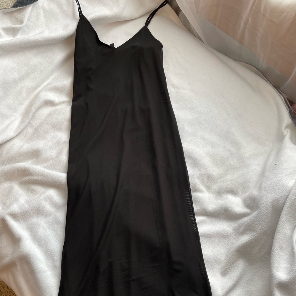 AFRM size Medium long black tight dress.